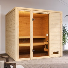 Sauna finlandese da interno Julia in massello 38 mm